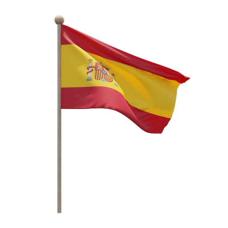 Asta de la bandera de españa  3D Flag