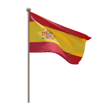 Asta de la bandera de españa  3D Flag