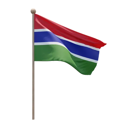 Asta de bandera de gambia  3D Icon