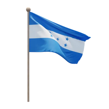 Asta de bandera de honduras  3D Flag