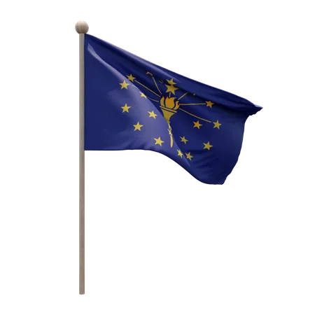 Asta de bandera de indiana  3D Flag