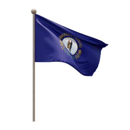 Asta de bandera de kentucky  3D Icon