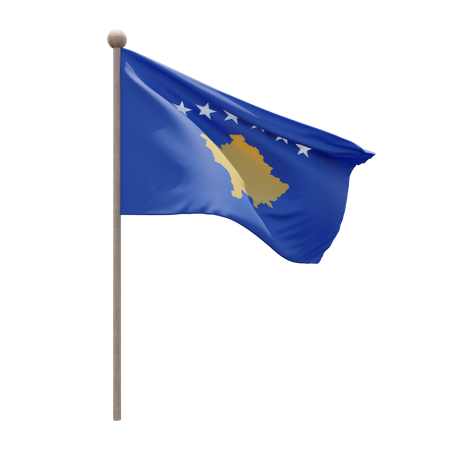 Asta de bandera de Kosovo  3D Flag