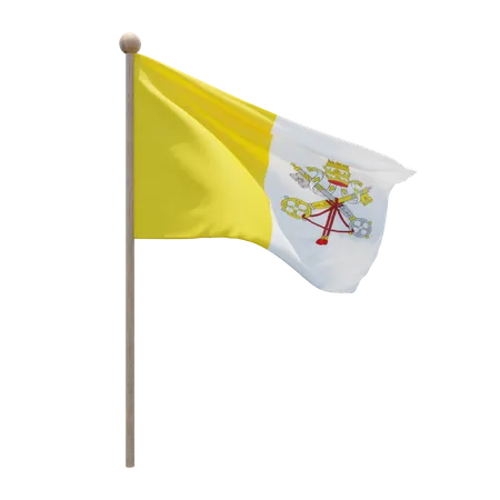 Asta de bandera de la ciudad del vaticano  3D Flag
