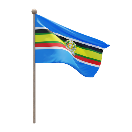 Asta de bandera de la comunidad del este de áfrica  3D Flag