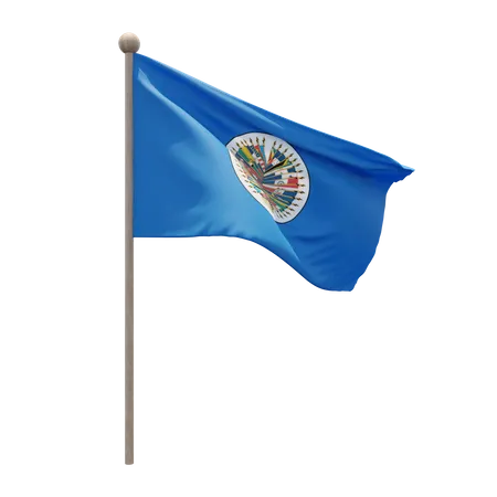 Asta de bandera de la organización de los estados americanos  3D Icon