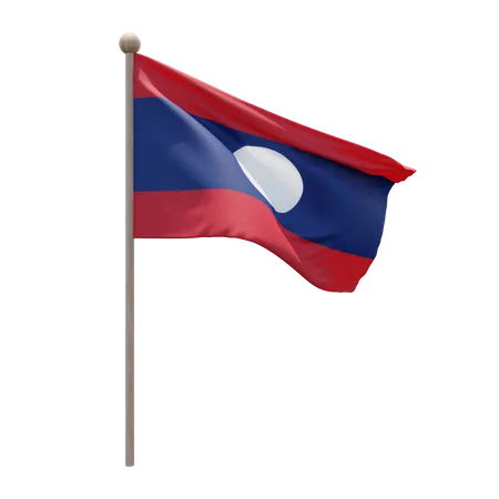 Asta de bandera de laos  3D Flag