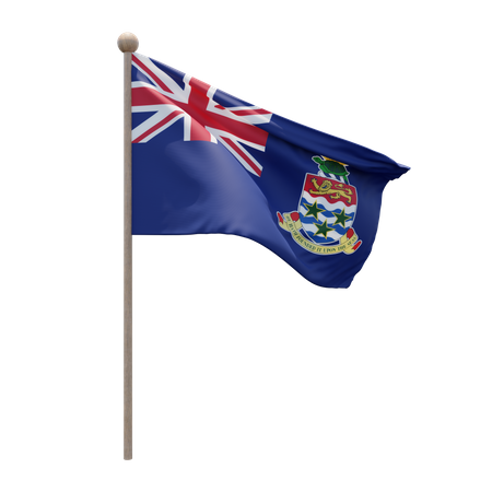 Asta de bandera de las islas caimán  3D Flag