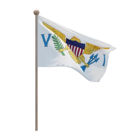 Asta de bandera de las islas vírgenes de los estados unidos  3D Icon