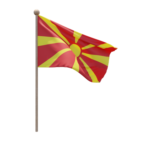 Asta de bandera de macedonia del norte  3D Flag