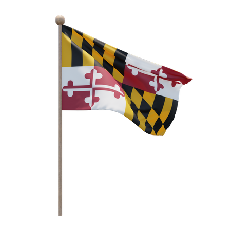 Asta de bandera de maryland  3D Flag