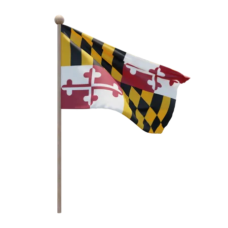 Asta de bandera de maryland  3D Flag