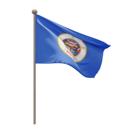 Asta de bandera de Minnesota  3D Flag