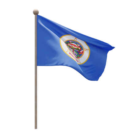 Asta de bandera de Minnesota  3D Icon