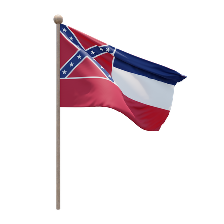 Asta de bandera de Mississippi  3D Flag