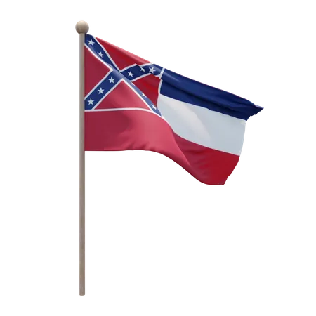 Asta de bandera de Mississippi  3D Flag