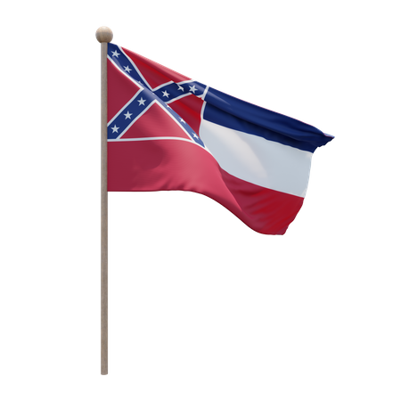 Asta de bandera de Mississippi  3D Icon