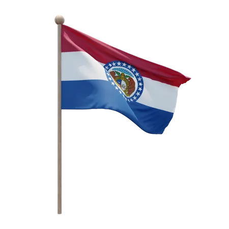 Asta de bandera de missouri  3D Flag