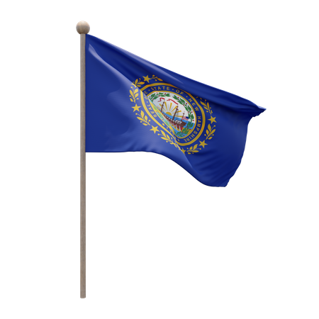 Asta de bandera de new hampshire  3D Icon