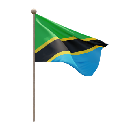 Asta de bandera de tanzania  3D Icon