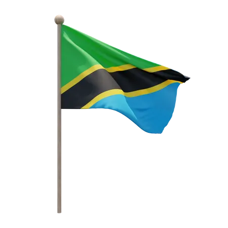 Asta de bandera de tanzania  3D Icon