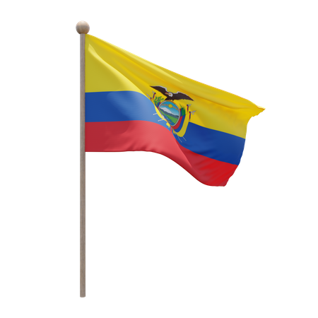 Asta de la bandera de ecuador  3D Flag