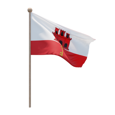 Asta de bandera de Gibraltar  3D Flag