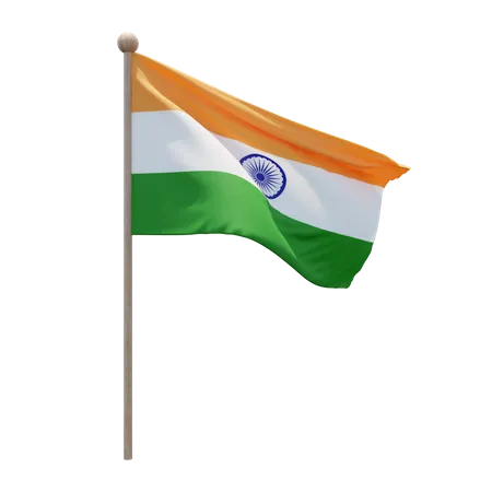 Asta de la bandera india  3D Flag