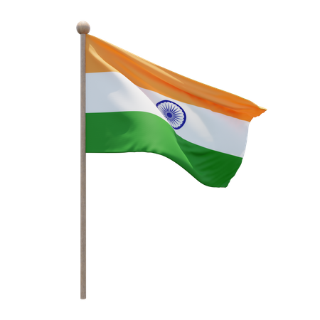 Asta de bandera india  3D Flag