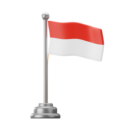 Asta de bandera de indonesia  3D Icon
