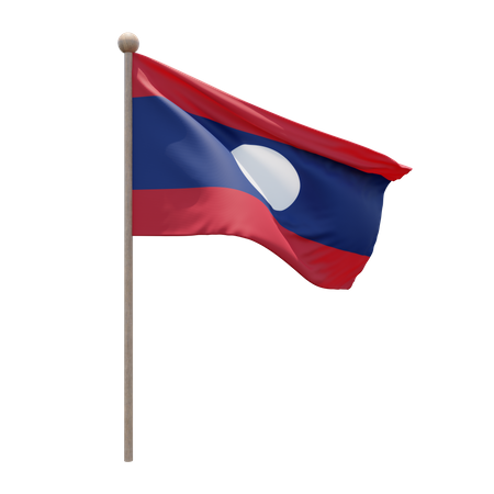 Asta de bandera de laos  3D Icon