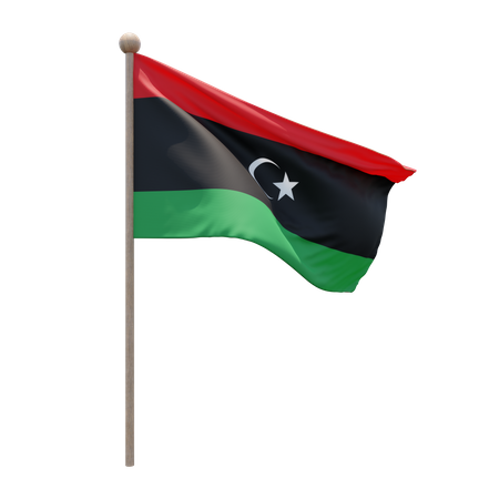 Asta de bandera de libia  3D Flag