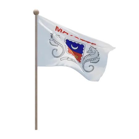 Asta de bandera de mayotte  3D Flag