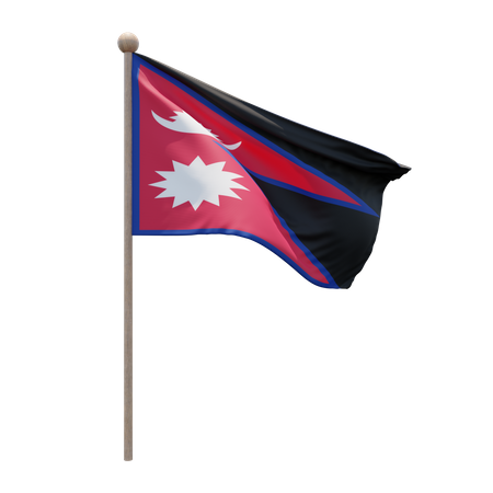 Asta de bandera de nepal  3D Flag