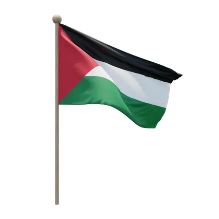 Asta de bandera palestina  3D Flag