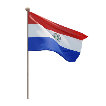 Asta de la bandera de paraguay  3D Flag