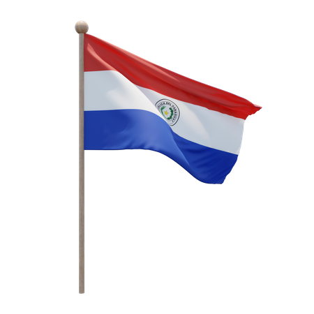 Asta de bandera de paraguay  3D Flag