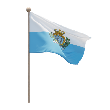 Asta de bandera de san marino  3D Flag