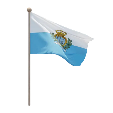 Asta de bandera de san marino  3D Flag