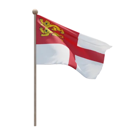 Asta de bandera sark  3D Flag