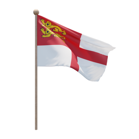 Asta de bandera sark  3D Icon