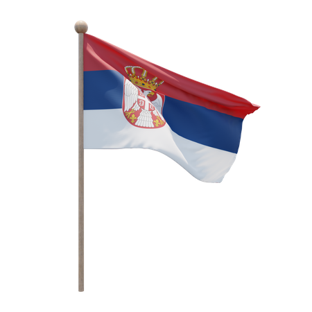 Asta de bandera serbia  3D Icon