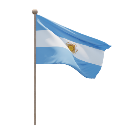 Asta de bandera argentina  3D Flag