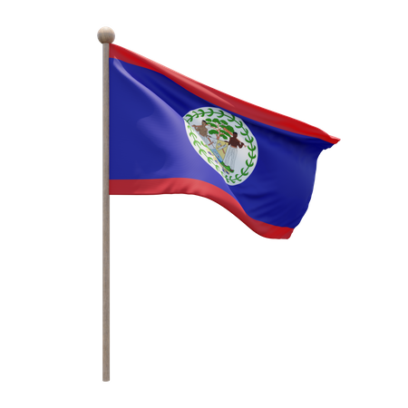 Asta de bandera de belice  3D Icon