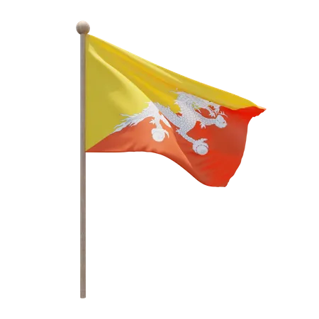 Asta de bandera de bután  3D Flag