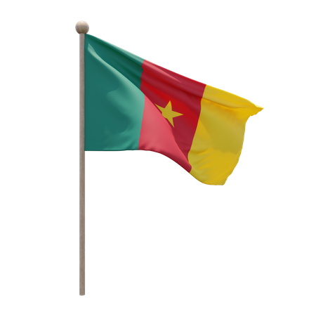 Asta de bandera de camerún  3D Flag