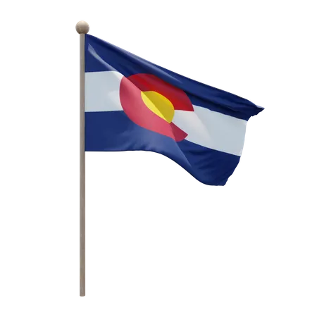 Asta de la bandera de colorado  3D Flag