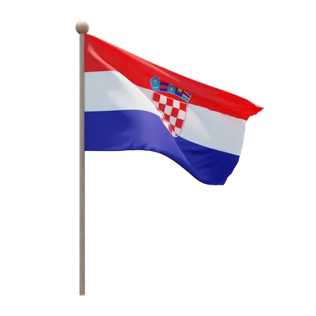 Asta de bandera de croacia  3D Flag