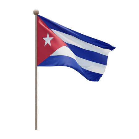 Asta de bandera de cuba  3D Flag