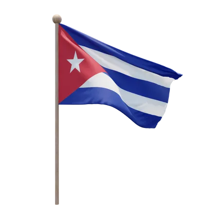 Asta de bandera de cuba  3D Flag